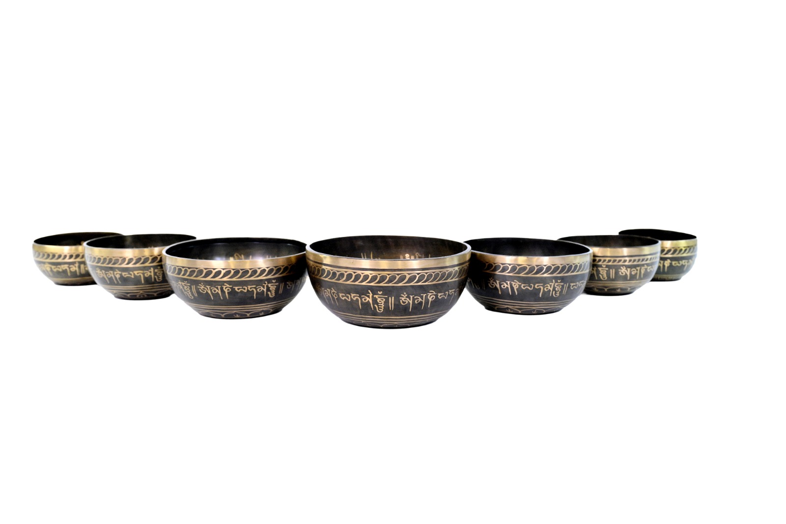 meditating buddha with sacred om, chakra, and mandala symbols 7 chakra singing bowls set meditating buddha with sacred om, chakra, and mandala symbols 7 chakra singing bowls set